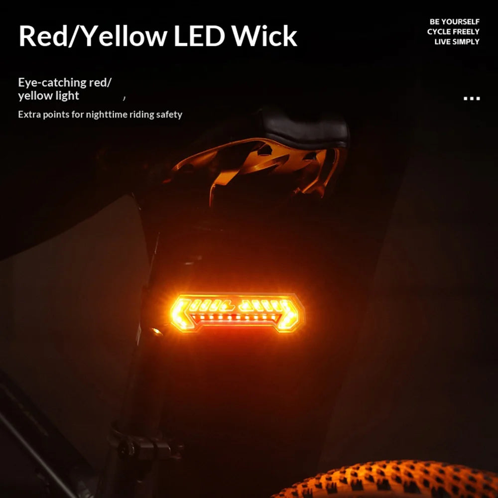 WEST BIKING YP0701503 Bicycle Taillight Wireless Remote Control Turn Signal Tail Light Safety Lamp with Horn Warning - Black - 7