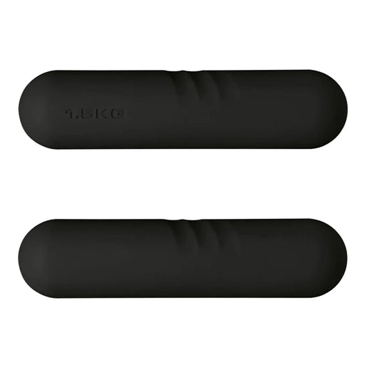 1 Pair 1.5KG Textured Dumbbells Silicone Edge Non Slip Grip Soft Touch Home Gym Weight Training Equipment - Black - 1