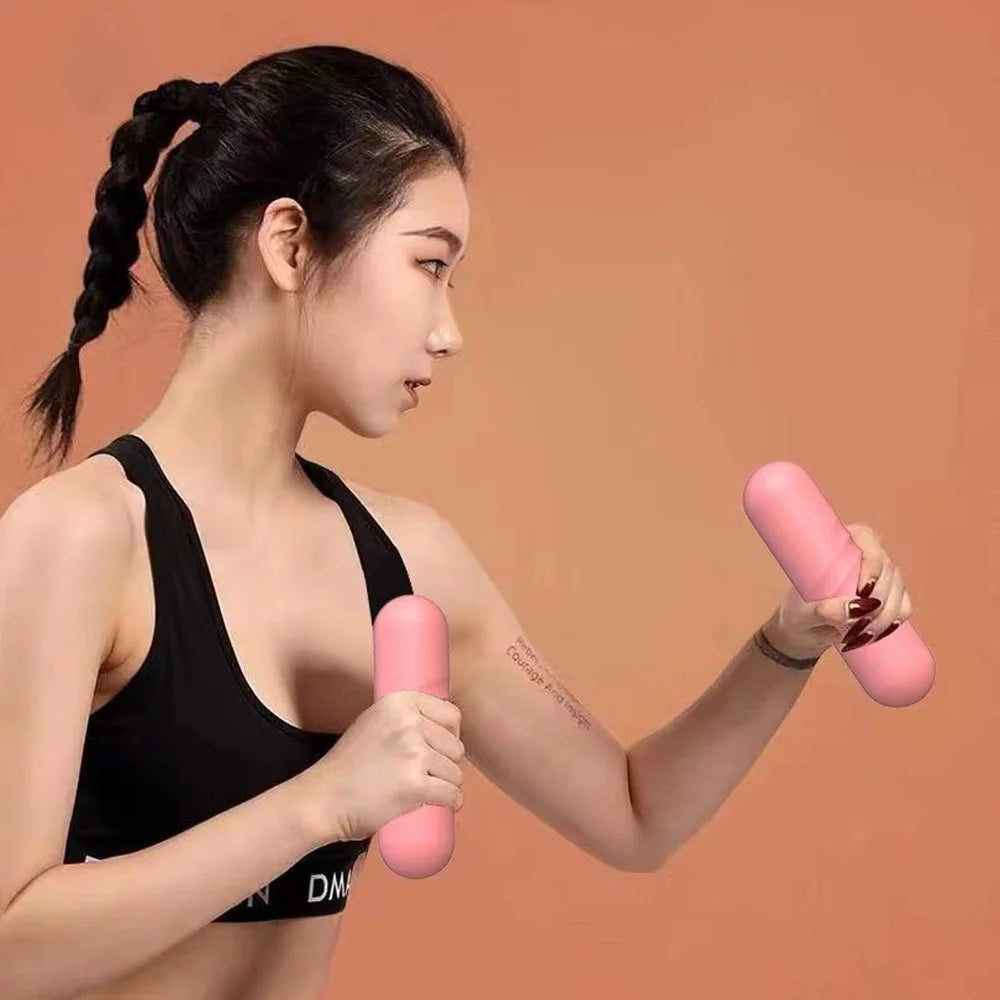 1 Pair 2.5KG Textured Dumbbells Silicone Edge Non Slip Grip Soft Touch Home Gym Weight Training Equipment - Black - 3