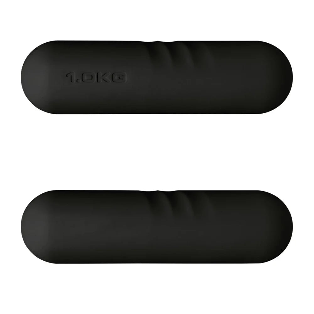 1 Pair 1KG Hand Grip Dumbbell Strength Training Silicone Dumbbell Bars for Home Use - Black - 1