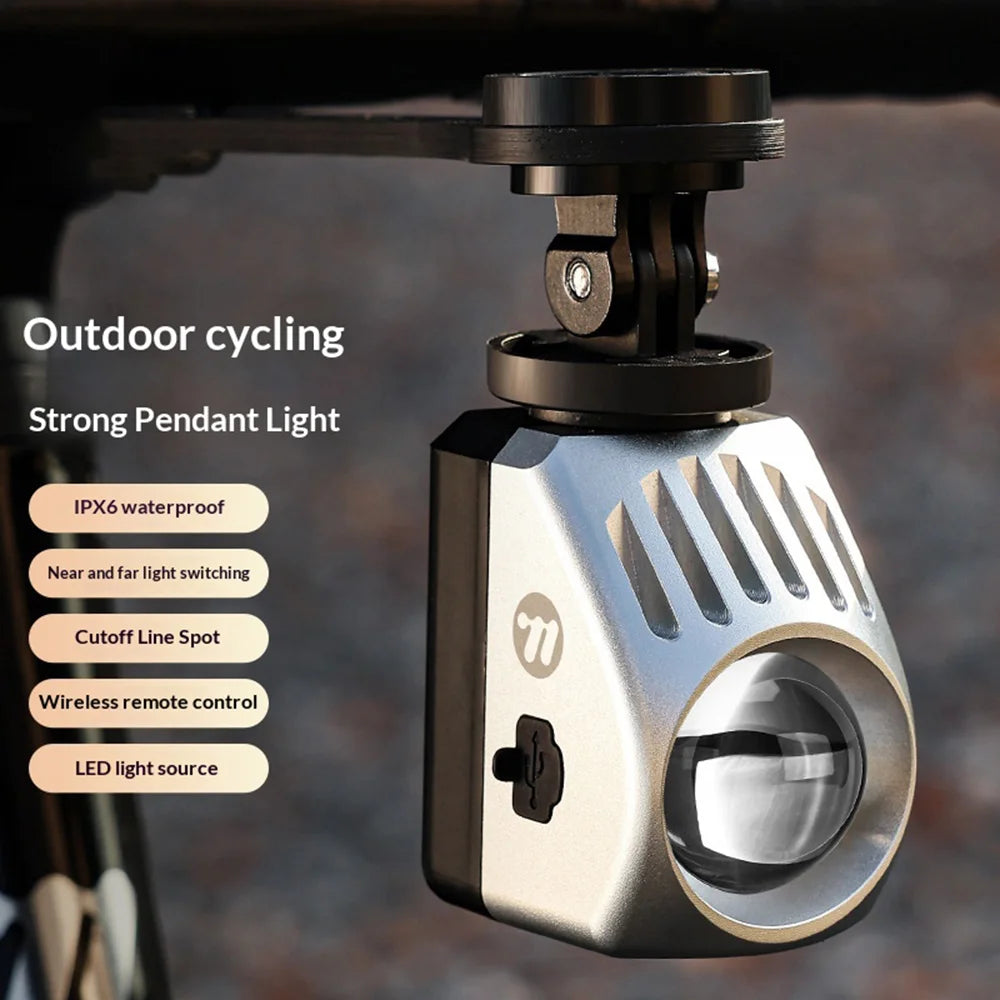 WEST BIKING YP0701504 1600lm Bike Front Light IPX6 Waterproof USB-C Rechargeable LED Headlight - Silver - 3