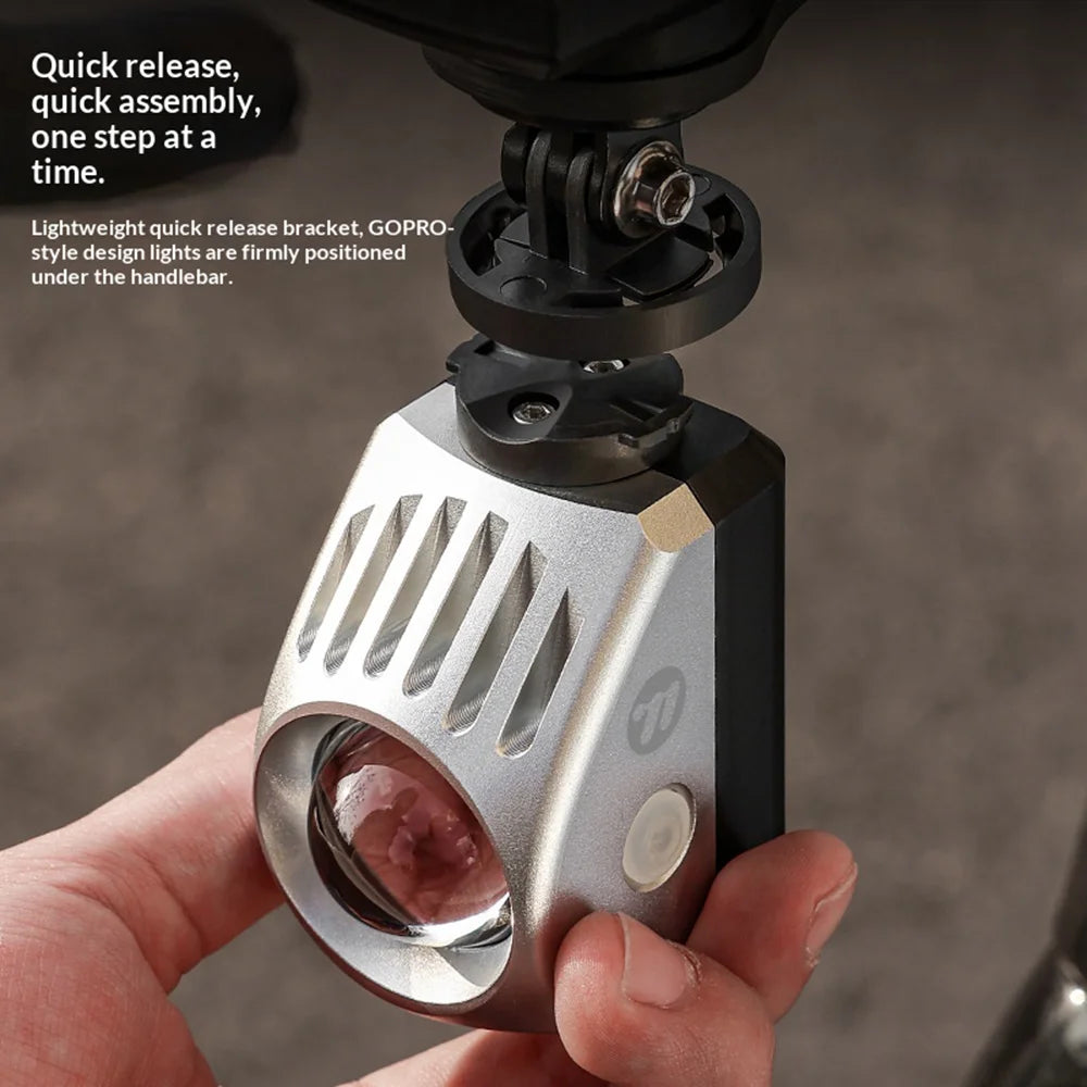 WEST BIKING YP0701504 1600lm Bike Front Light IPX6 Waterproof USB-C Rechargeable LED Headlight - Silver - 6