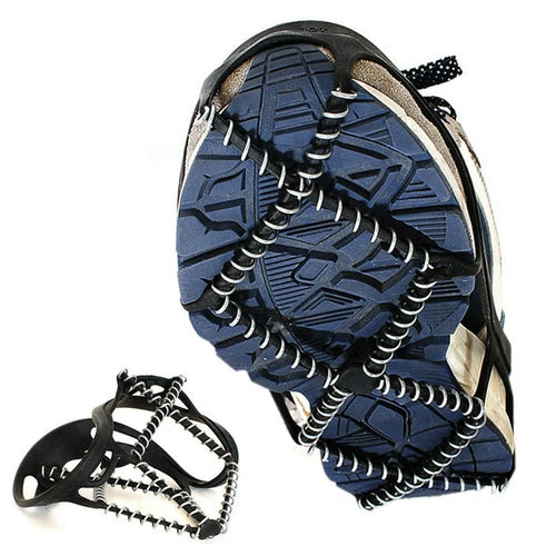 2Pcs Silicone Spring Ice Cleats Anti-Slip Crampons Thickened Stainless Steel Ground Crampons for Snow Ice Walking - 1