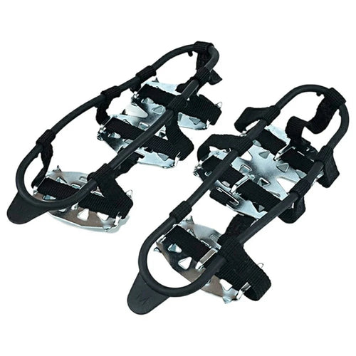2Pcs 24 Teeth Ice Crampons Stainless Steel Anti-Slip Snow Grips for for Outdoor Sports, Walking, Hiking Shoes and Boots - M  /  (36-40) - 1