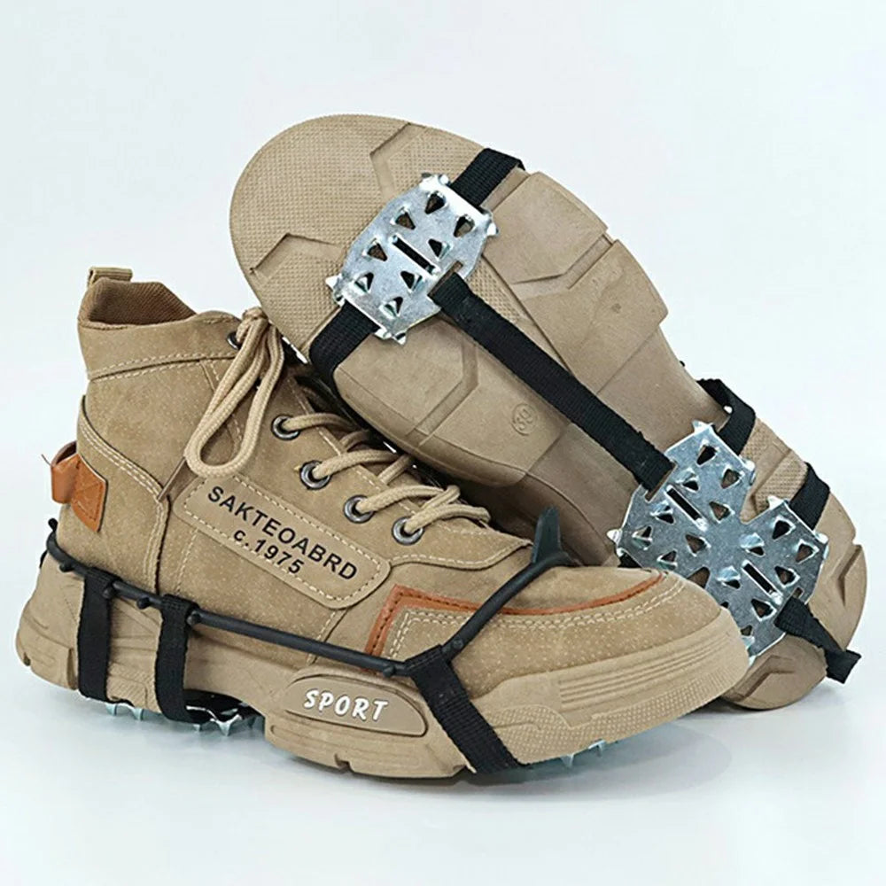 2Pcs 24 Teeth Ice Crampons Stainless Steel Anti-Slip Snow Grips for for Outdoor Sports, Walking, Hiking Shoes and Boots - M  /  (36-40) - 3