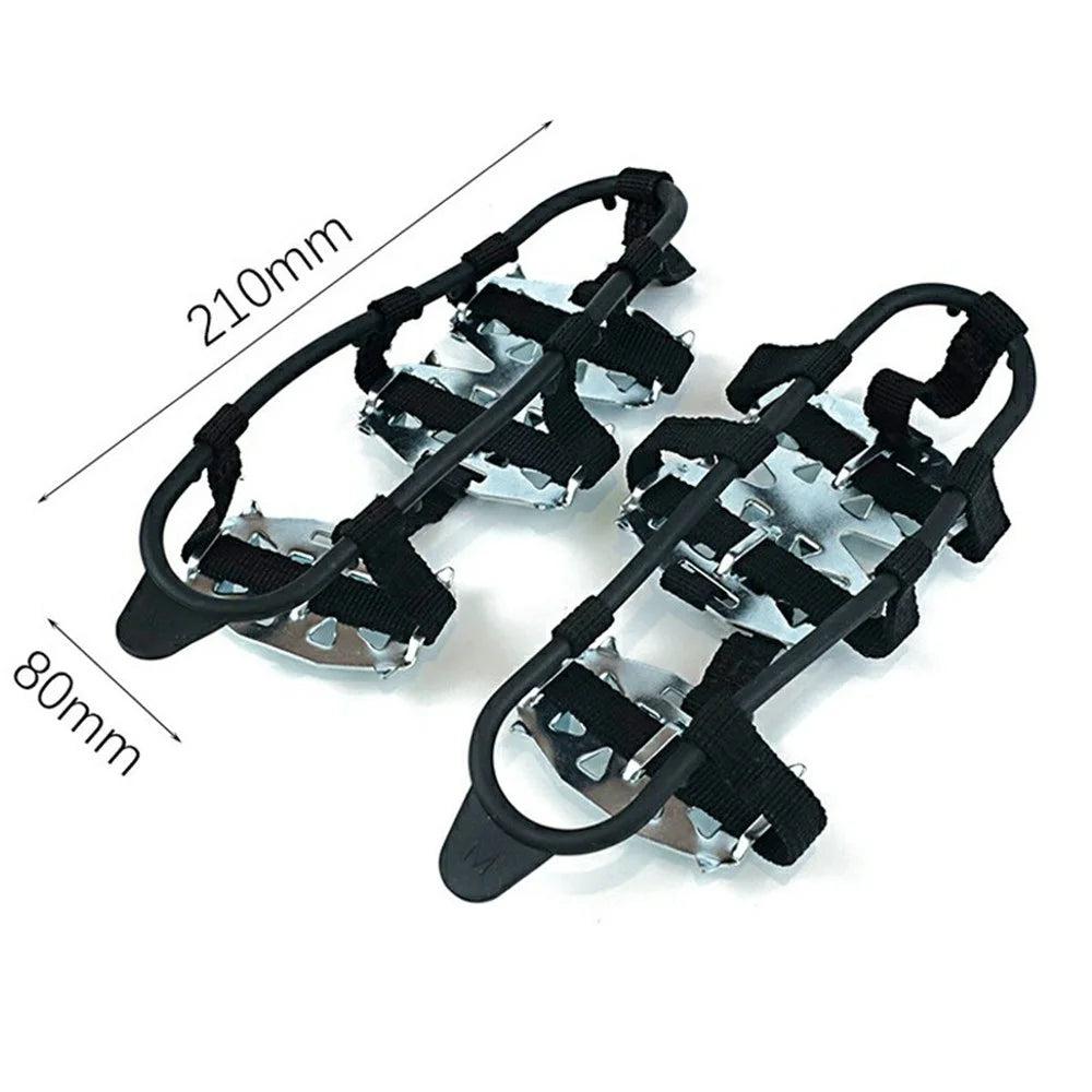 2Pcs 24 Teeth Ice Crampons Stainless Steel Anti-Slip Snow Grips for for Outdoor Sports, Walking, Hiking Shoes and Boots - M  /  (36-40) - 7