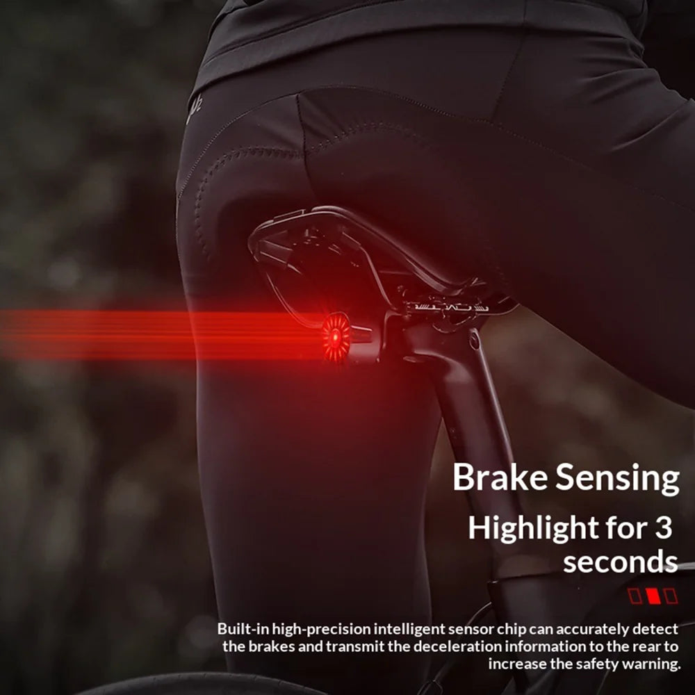 WEST BIKING WT09 6 Modes Bike Tail Light IP66 Waterproof Bicycle Warning Lamp for Road Mountain Cycling - Standard Edition - 5