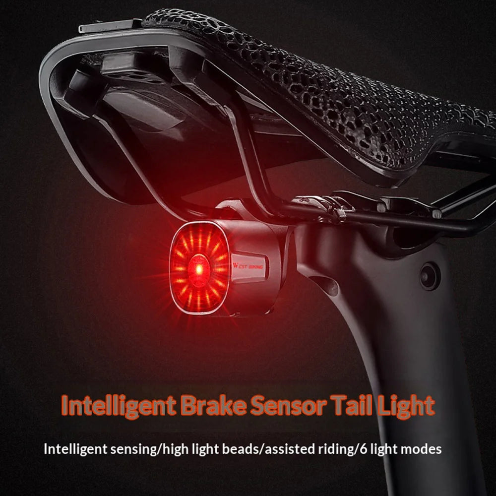 WEST BIKING WT09S Smart Auto Brake Sensor Tail Light 6 Modes IP66 Waterproof Bicycle Warning Lamp for Cycling - Smart Edition - 2