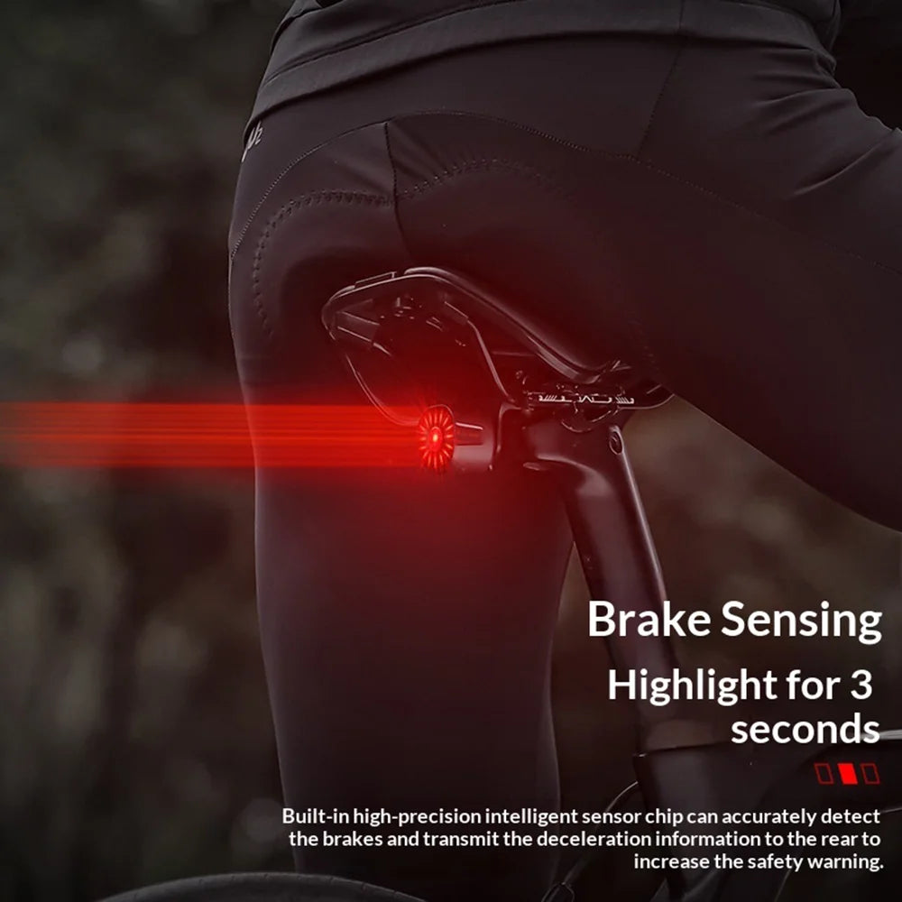 WEST BIKING WT09S Smart Auto Brake Sensor Tail Light 6 Modes IP66 Waterproof Bicycle Warning Lamp for Cycling - Smart Edition - 3