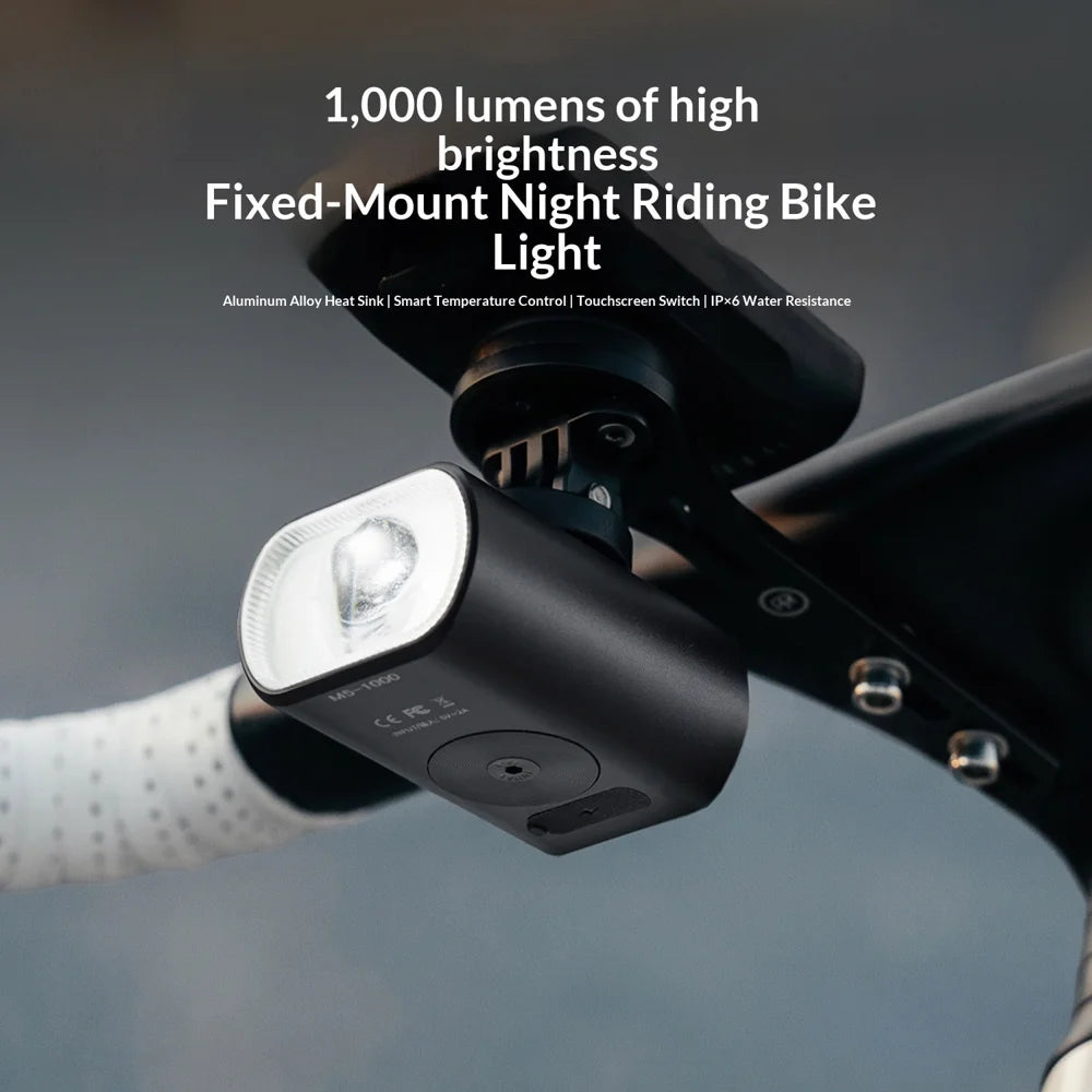 ROCKBROS M5 Bike Light 1000LM Smart Sensor IPX6 Waterproof Remote Control Cycling Front Light - Black - 3