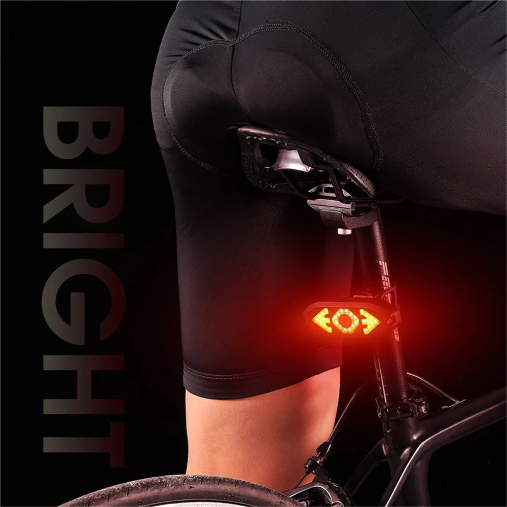 WEST BIKING USB Rechargeable Bike Taillight Rear Lamp Remote Control Turn Signal LED Light with Horn - 5