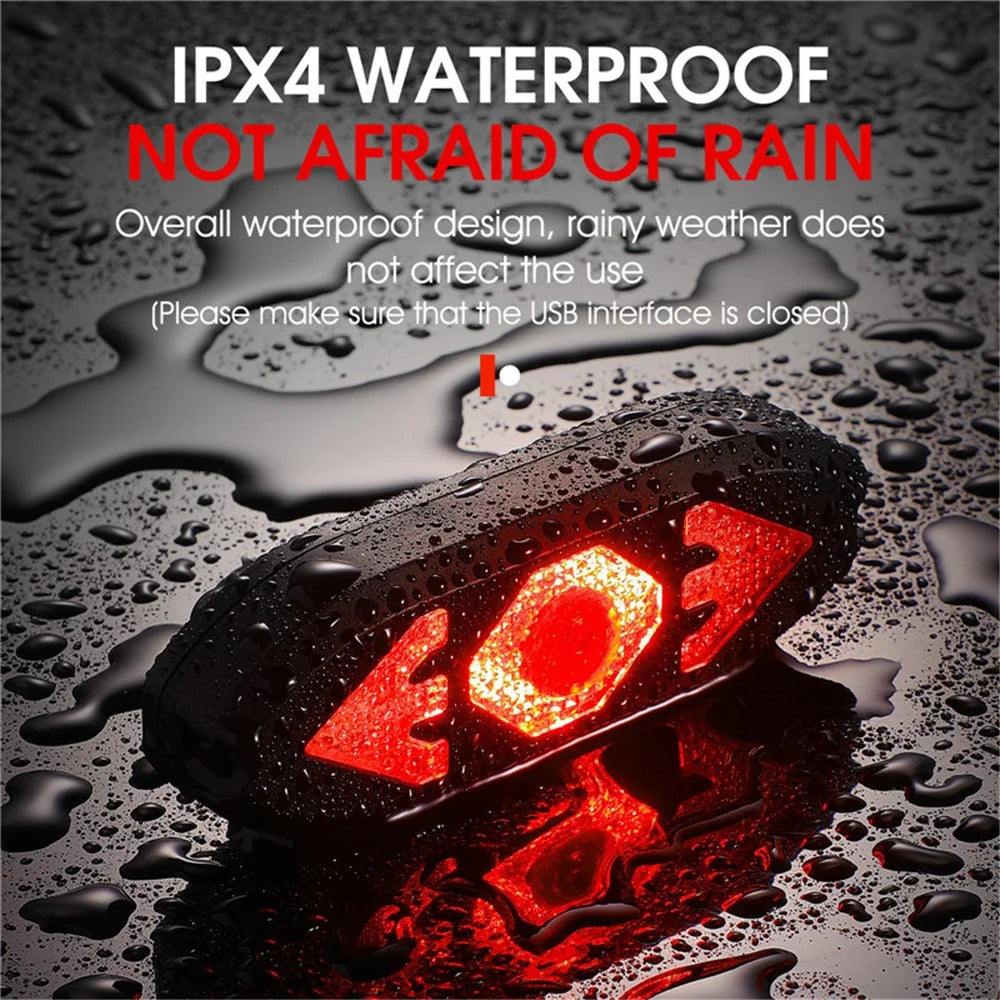 WEST BIKING USB Rechargeable Bike Taillight Rear Lamp Remote Control Turn Signal LED Light with Horn - 6