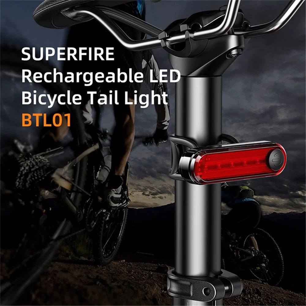 SUPERFIRE BTL01 620nm Wavelength USB Rechargeable Bike Cycling LED Tail Light Waterproof Bicycle Warning Rear Lamp - 2