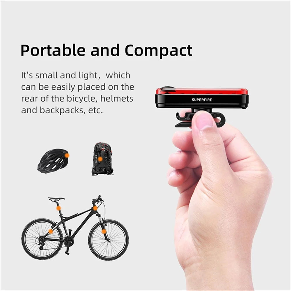 SUPERFIRE BTL01 620nm Wavelength USB Rechargeable Bike Cycling LED Tail Light Waterproof Bicycle Warning Rear Lamp - 3