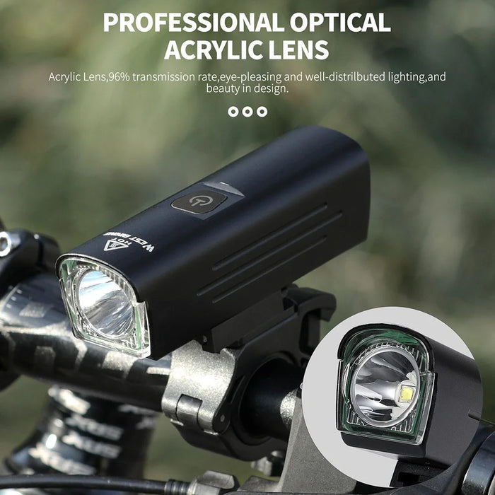 WEST BIKING YP0701295 1300LM Mountain Bike Headlight USB Rechargeable Flashlight - 3