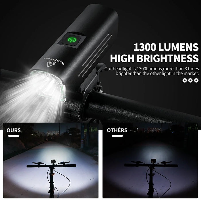 WEST BIKING YP0701295 1300LM Mountain Bike Headlight USB Rechargeable Flashlight - 4