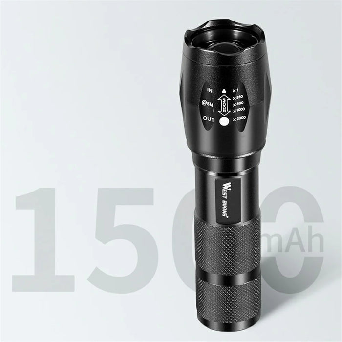 WEST BIKING YP0701162 Bicycle Front Flashlight 3 Modes Lamp Super Bright Retractable Zoom Light Cycling Mini Torch - 5
