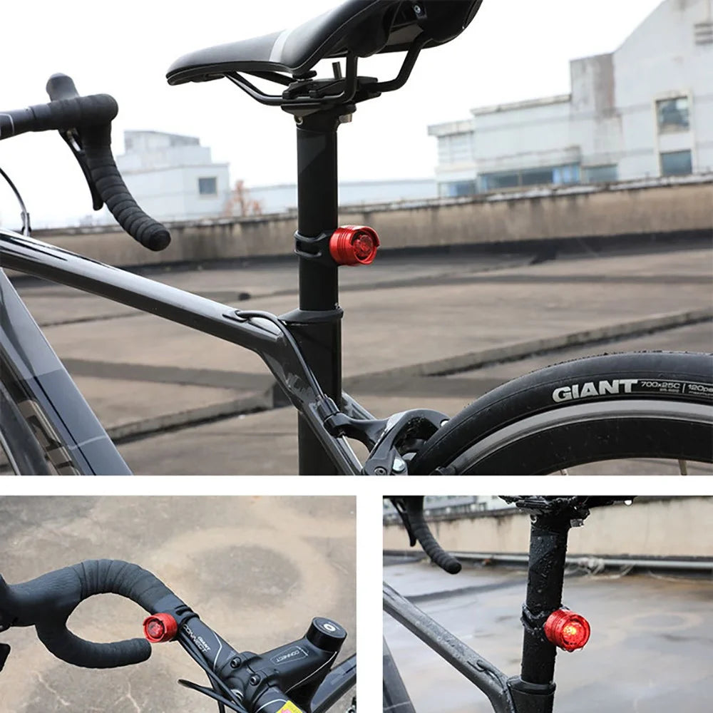 Bike Tail Light Powerful 3 Light Modes Bicycle Back Taillight Aluminum Alloy Road Cycling Light - Red - 2