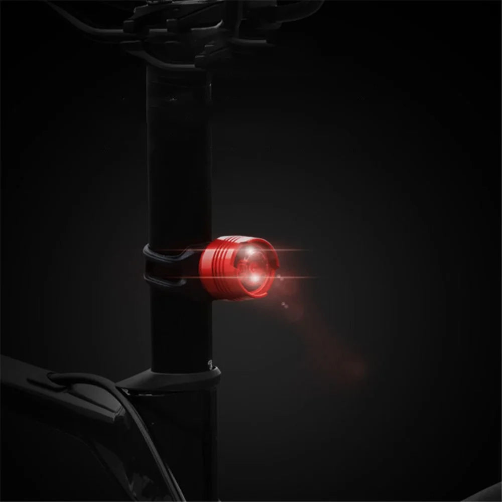 Bike Tail Light Powerful 3 Light Modes Bicycle Back Taillight Aluminum Alloy Road Cycling Light - Red - 3