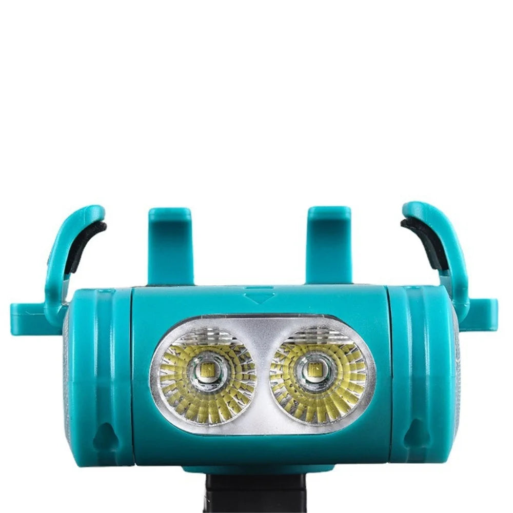 FY-330 3500mAh Power Bank Multifunctional Bicycle Headlight 5 in 1 Mountain Bike Light with Mobile Phone Clip/Bell Riding Accessories - Blue - 7
