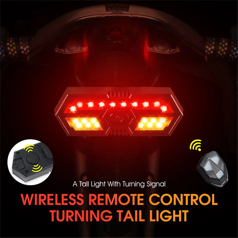 WEST BIKING YP0701314 Bike LED Tail Light Bicycle Horn Turn Signal Warning Rear Lamp with Remote Control - 2