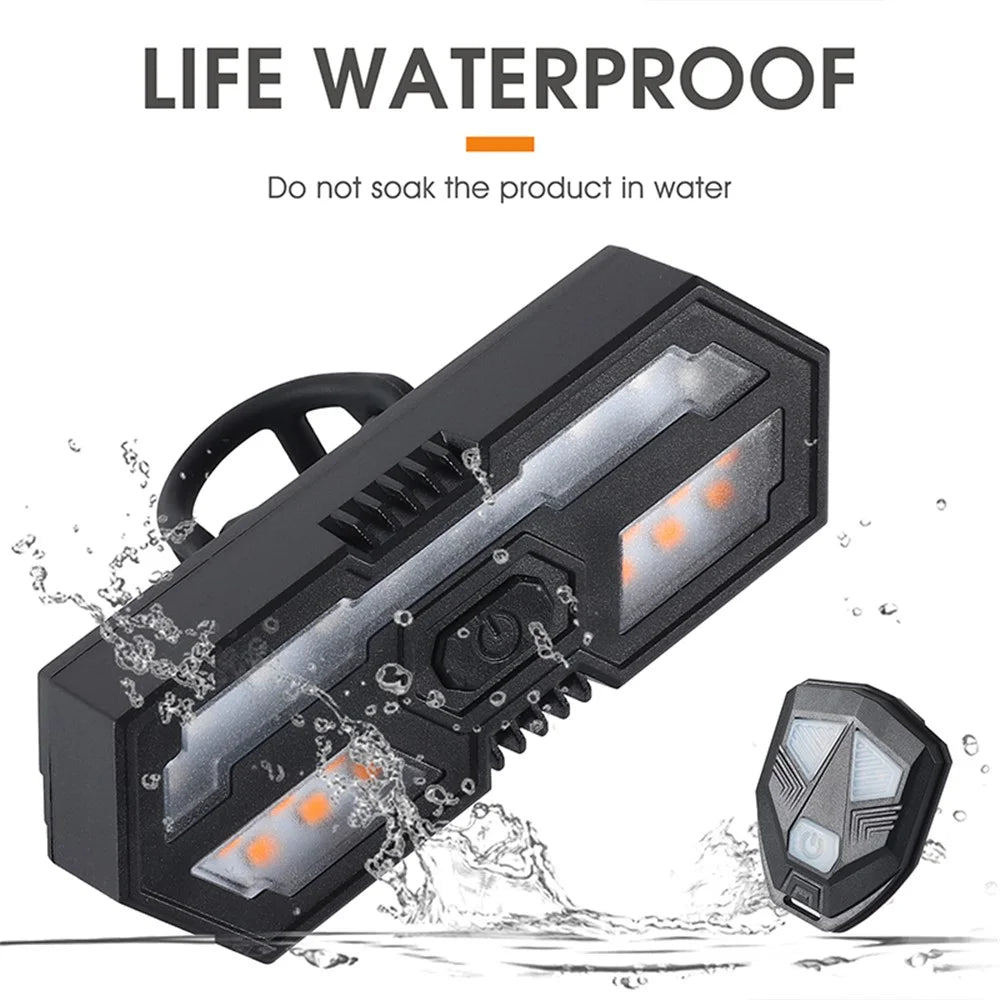 WEST BIKING YP0701314 Bike LED Tail Light Bicycle Horn Turn Signal Warning Rear Lamp with Remote Control - 3