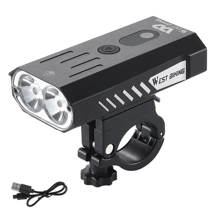WEST BIKING YP0701315 Bike Lights 800 Lumen Ultra Bright USB Rechargeable Handlebar Light Powerful Bicycle Front Headlight 5 Light Modes Easy to Install - Black - 1