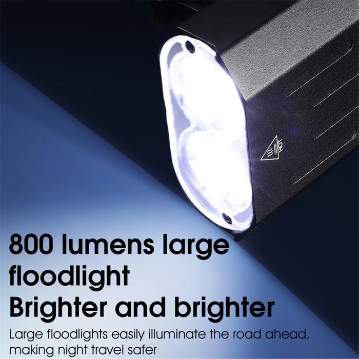 WEST BIKING YP0701315 Bike Lights 800 Lumen Ultra Bright USB Rechargeable Handlebar Light Powerful Bicycle Front Headlight 5 Light Modes Easy to Install - Black - 5