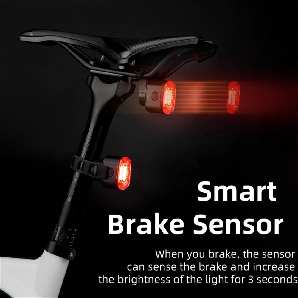 ROCKBROS Q4 Intelligent Brake Sensing Vibration Sensing Bicycle Tail Light Rear Bike Light IPX6 Waterproof Cycling Accessory - 3