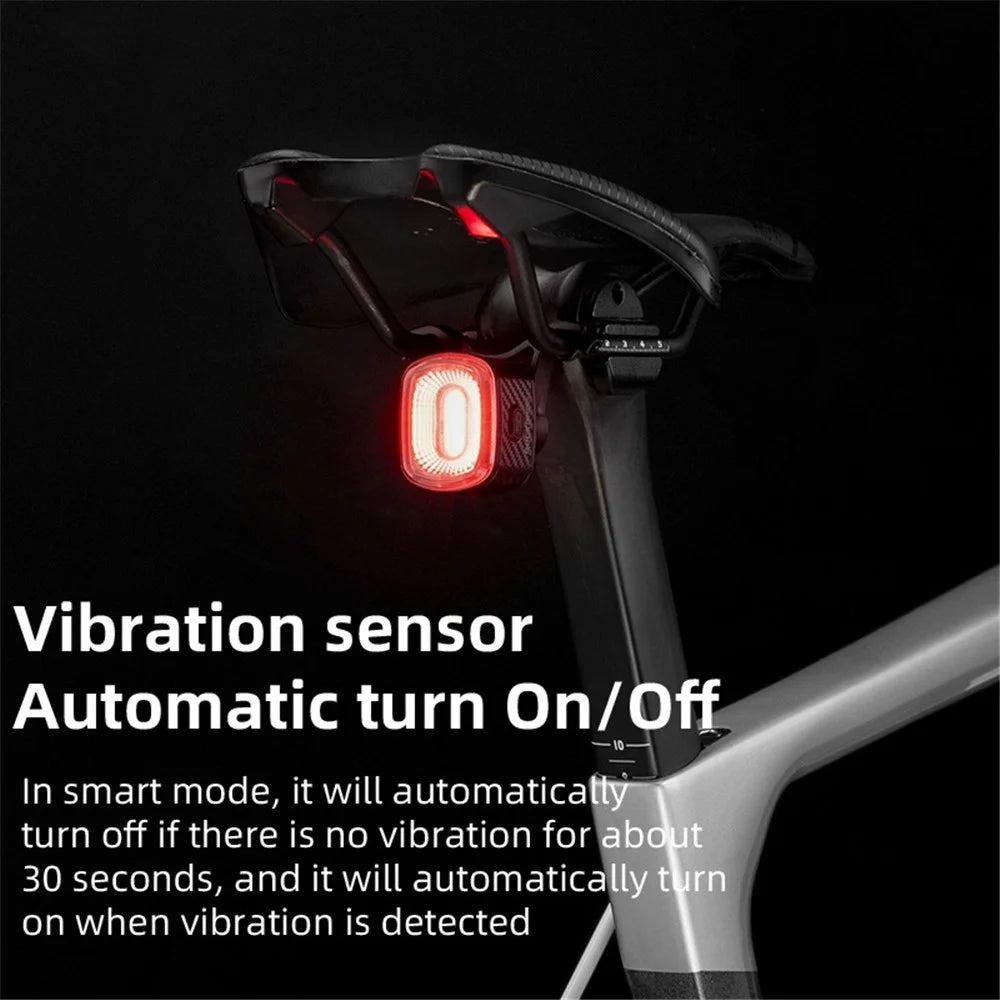 ROCKBROS Q4 Intelligent Brake Sensing Vibration Sensing Bicycle Tail Light Rear Bike Light IPX6 Waterproof Cycling Accessory - 4