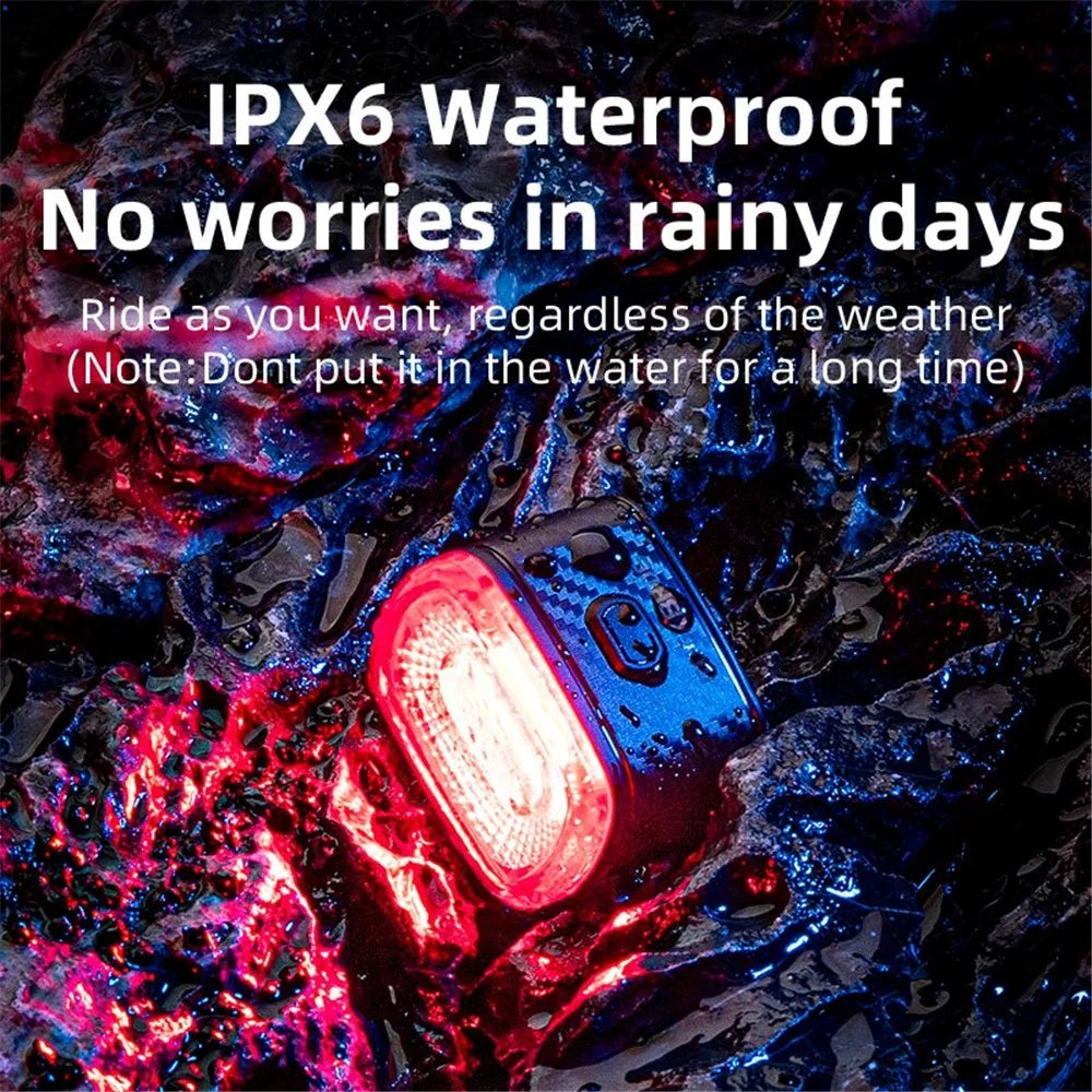 ROCKBROS Q4 Intelligent Brake Sensing Vibration Sensing Bicycle Tail Light Rear Bike Light IPX6 Waterproof Cycling Accessory - 5