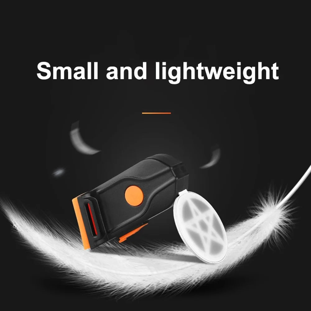 3664 Creative Bicycle Tail Light IPX2 Waterproof Small Bike LED Light Support USB Charging for Outdoor Cycling - Five-Pointed Star - 3