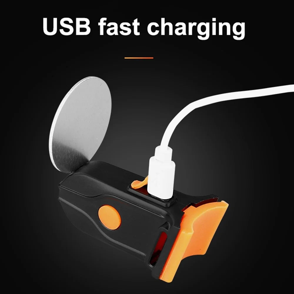3664 Creative Bicycle Tail Light IPX2 Waterproof Small Bike LED Light Support USB Charging for Outdoor Cycling - Five-Pointed Star - 4