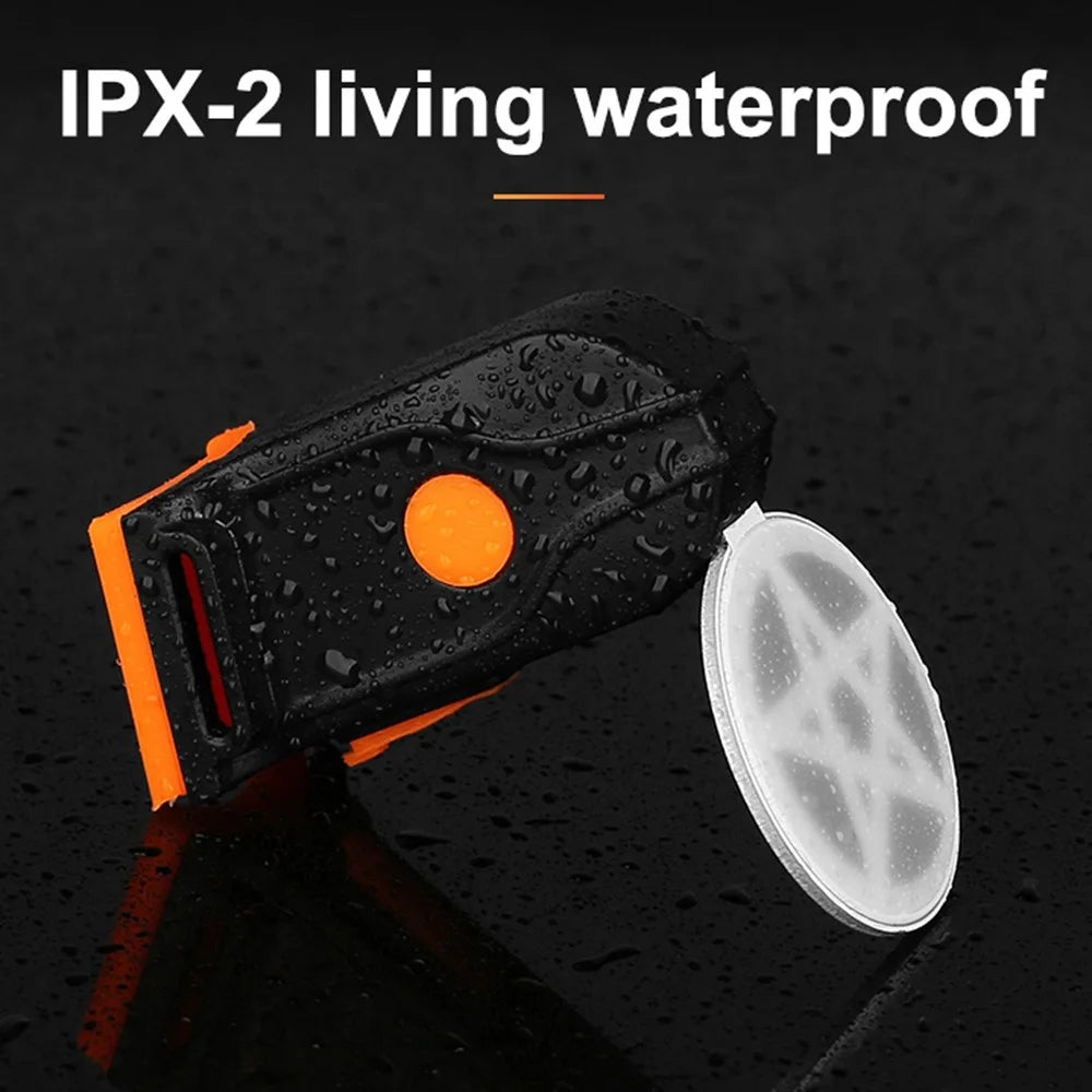 3664 Creative Bicycle Tail Light IPX2 Waterproof Small Bike LED Light Support USB Charging for Outdoor Cycling - Five-Pointed Star - 6