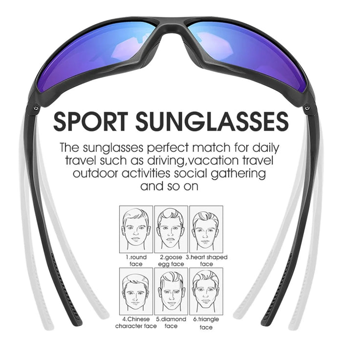 WEST BIKING YP0703140 Cycling Driving Polarized Glasses Eye Protection Goggles Outdoor Sports Windproof Anti-UV Sunglasses - Black/Blue - 5