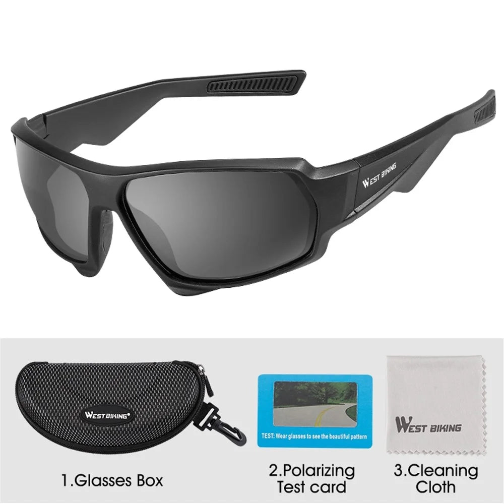 WEST BIKING YP0703140 Outdoor Driving Cycling Polarized Goggles Sports Glasses Windproof UV400 Sunglasses - Black - 4