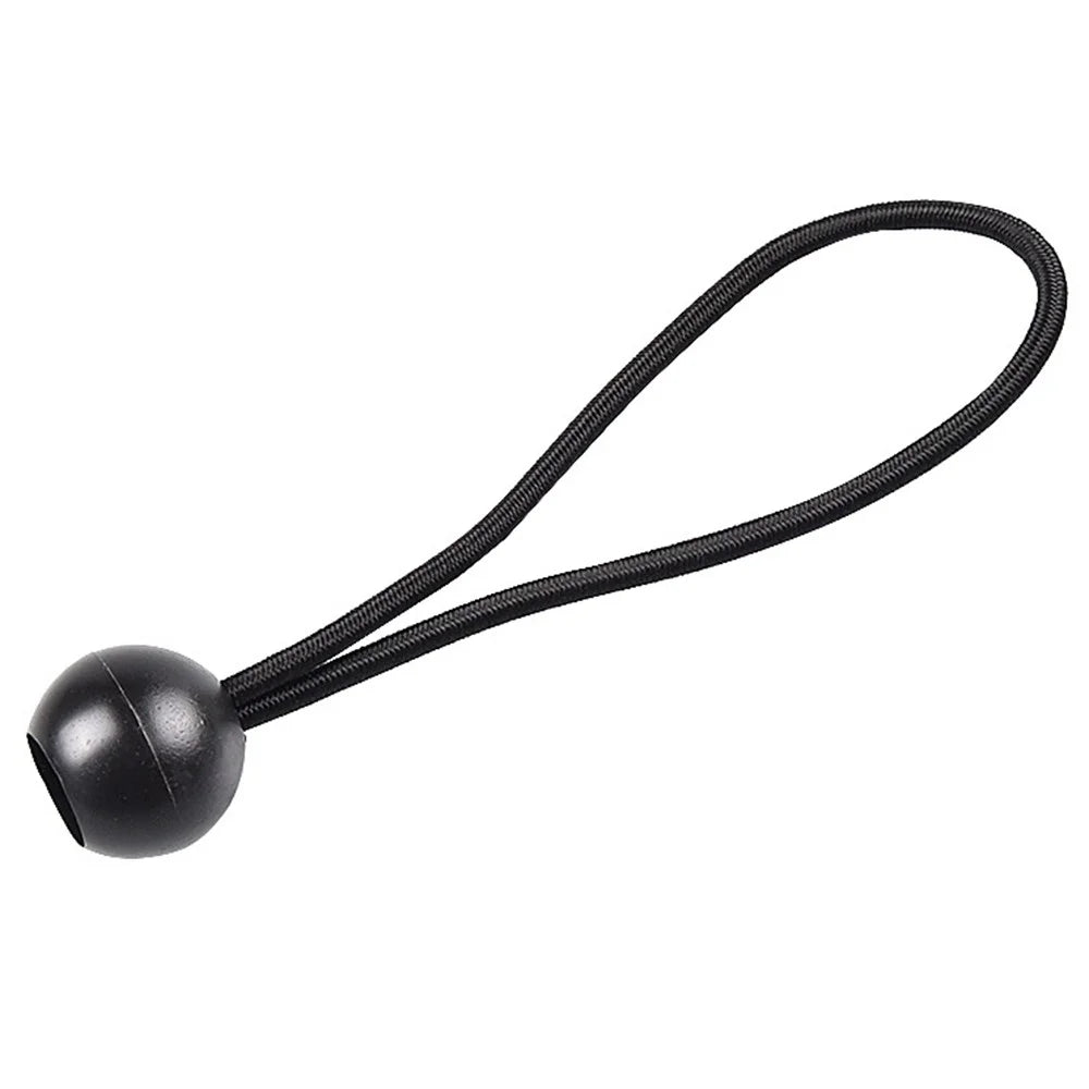 LUCKSTONE 10Pcs Tent Tie Down Rope Elastic Ball Buckle Fixed Strap for Outdoor Camping Hiking Fishing Awning - Black - 3