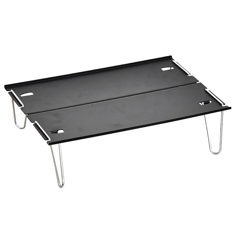 LUCKSTONE ZDZ-003-GY Aluminum Table Easy Folding Desk Outdoor Lightweight Supply for Camping, Beach, Backyards, BBQ, Party - Black - 2