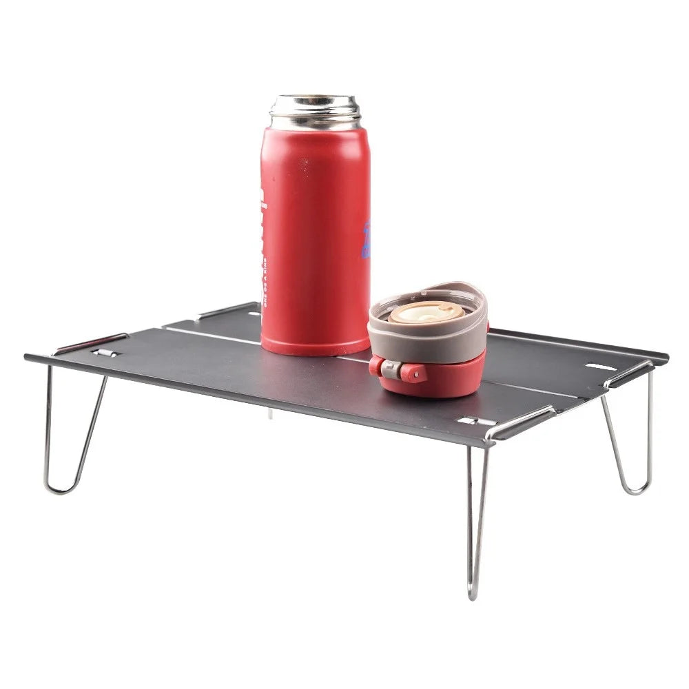 LUCKSTONE ZDZ-003-GY Aluminum Table Easy Folding Desk Outdoor Lightweight Supply for Camping, Beach, Backyards, BBQ, Party - Black - 3