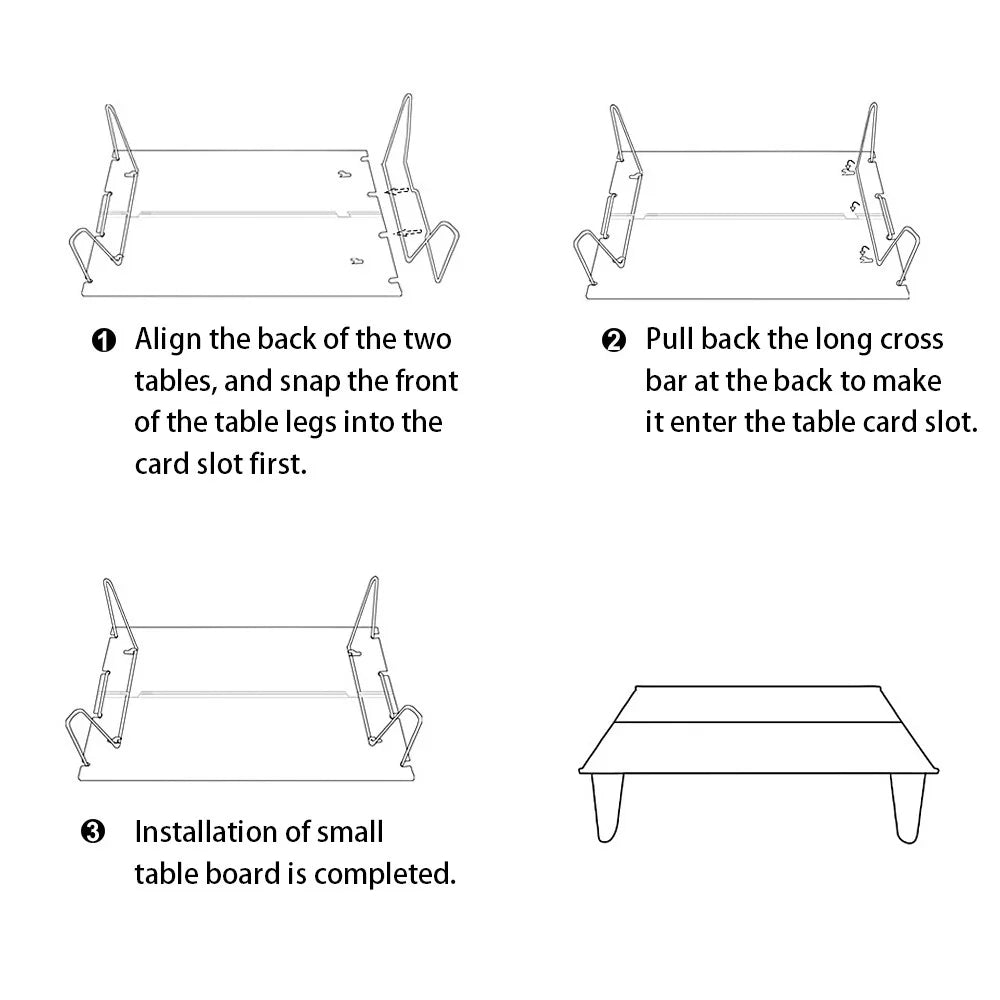 LUCKSTONE ZDZ-003-GY Aluminum Table Easy Folding Desk Outdoor Lightweight Supply for Camping, Beach, Backyards, BBQ, Party - Black - 6