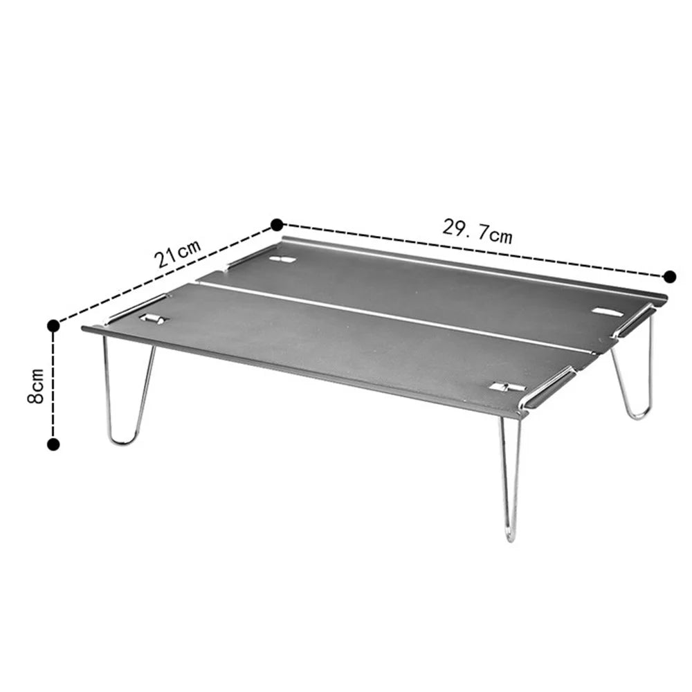 LUCKSTONE ZDZ-003-GY Aluminum Table Easy Folding Desk Outdoor Lightweight Supply for Camping, Beach, Backyards, BBQ, Party - Black - 7