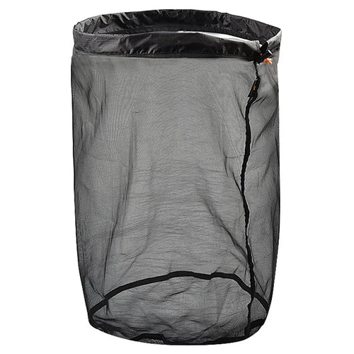 LUCKSTONE Size XXL Drawstring Mesh Laundry Storage Bag Litter Pouch Multifunction Fishing Net Easy Folding for Travelling Camping Hiking - Black - 1