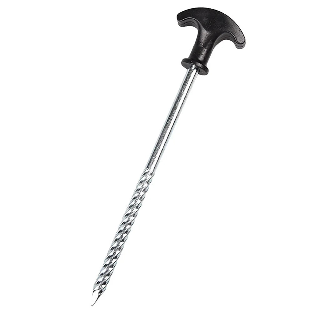LUCKSTONE DD-JS001-TX Frozen Ground Windproof Tent Peg T-shape Spiral Screw Outdoor Camping Tool - 1