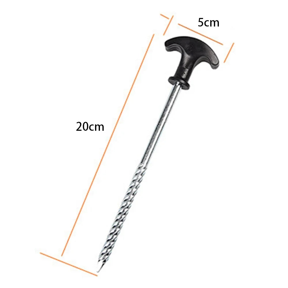 LUCKSTONE DD-JS001-TX Frozen Ground Windproof Tent Peg T-shape Spiral Screw Outdoor Camping Tool - 5