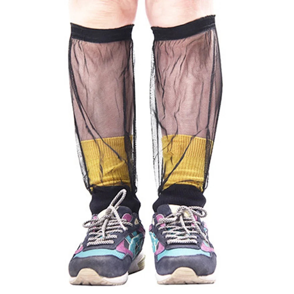 LUCKSTONE FWKTT-001 1 Pair Outdoor Anti-mosquito Mesh Foot Covers Mountain Climbing Camping Netting - Black - 3