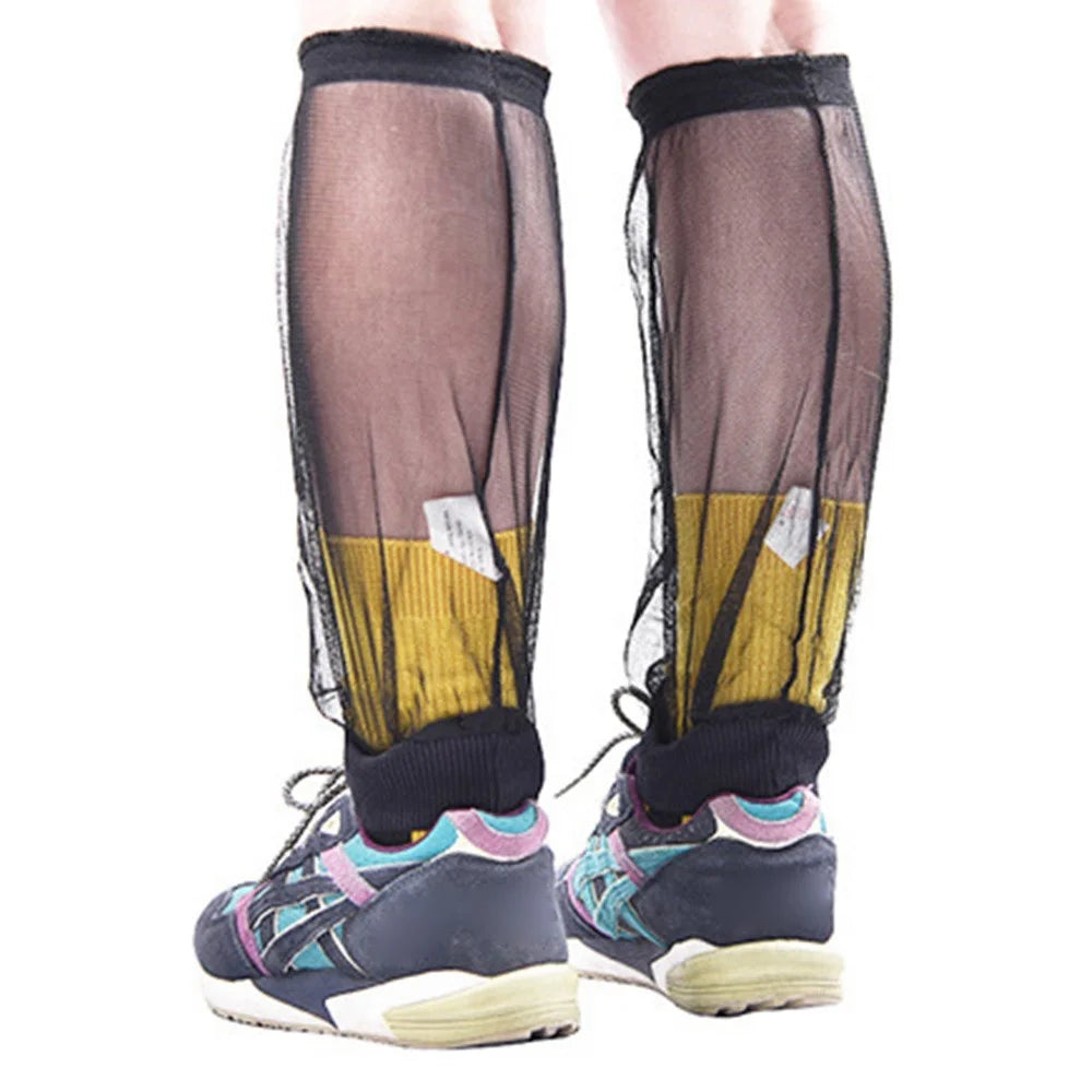 LUCKSTONE FWKTT-001 1 Pair Outdoor Anti-mosquito Mesh Foot Covers Mountain Climbing Camping Netting - Black - 4
