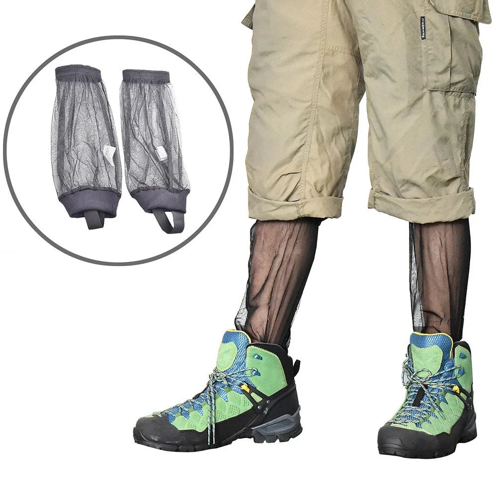 LUCKSTONE FWKTT-001 1 Pair Outdoor Anti-mosquito Mesh Foot Covers Mountain Climbing Camping Netting - Black - 5