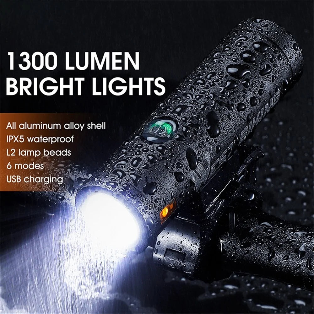 WEST BIKING YP0701323 Super Bright LED Bike Front Light Rechargeable Bicycle Night Cycling Safety Lamp Torch - Black - 2