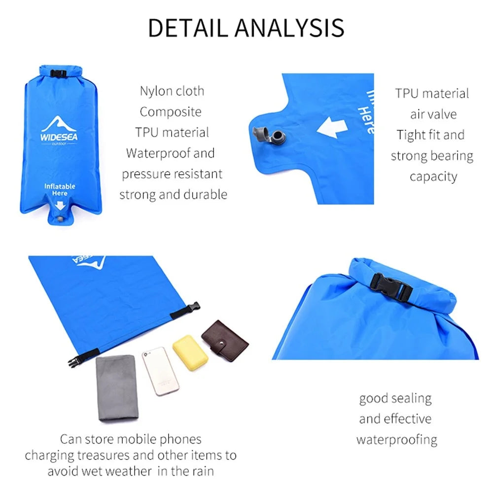 WIDESEA WSCM-999 Camping Portable Foldable Inflatable Air Bag for Outdoor Hiking Trekking - Blue - 3