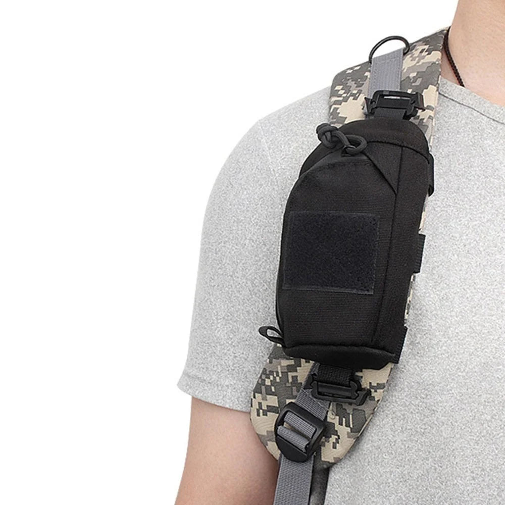 KOSIBATE H244 Shoulder Strap Tactical Pouch Military Tool Bag Outdoor Accessory Bag Phone Pack for Hunting Camping Hiking - Black - 5